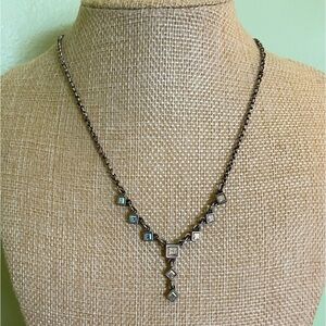 Stunning Myka Designs Aurora Borealis stone Y necklace